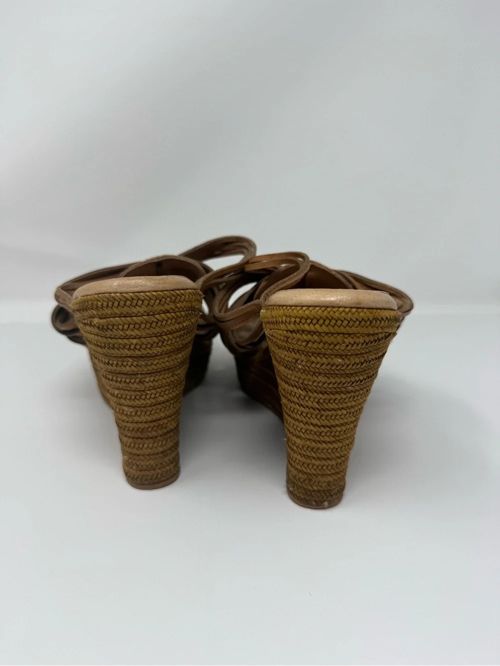 UGG Women's Brown Braided Wedge Sandals size 9